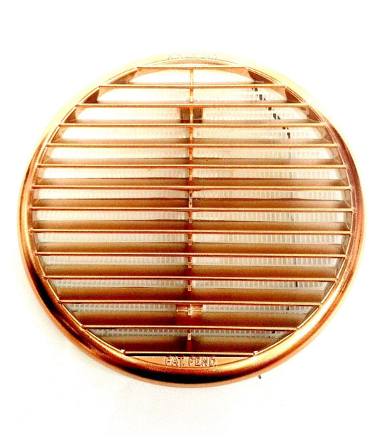 GRIGLIA AERAZIONE VENTILAZIONE IN PLASTICA RAMATO D.mm.180 SOVRAPPOSTA C/MOLLE