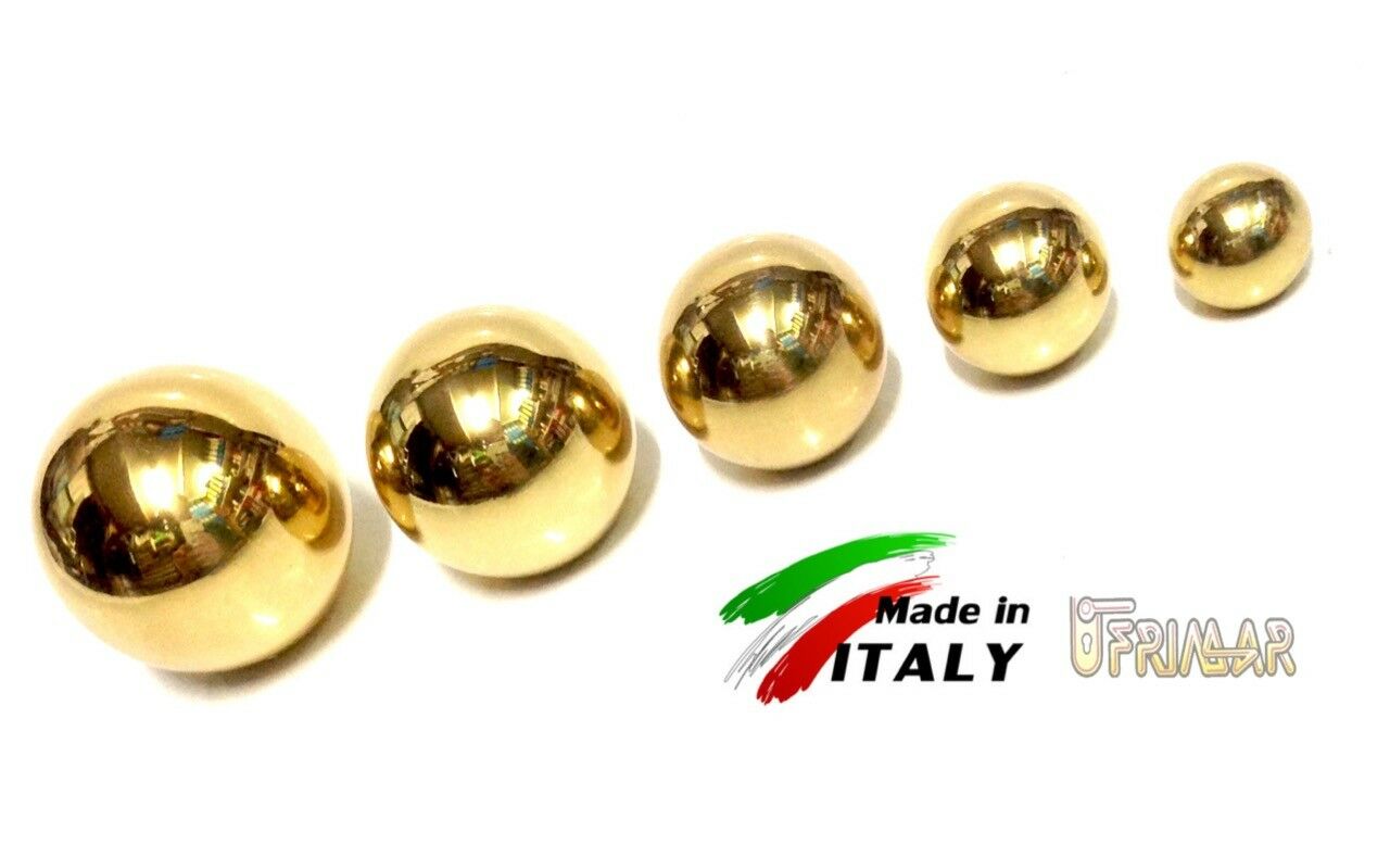 POMELLI POMOLI PER CASSETTI ANTE SFERA D.mm.25 OTTONE LUCIDO Filettato 4MA