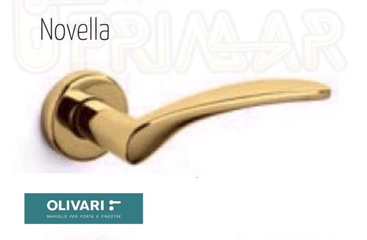 MANIGLIA OLIVARI NOVELLA M165RB8 OTTONE LUCIDO Design  NOVELLETTO / VOLONTERIO