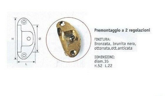 CERNIERE PER MOBILI ANTICHI PER ANTE IN BATTUTA gambo mm.9 ORO H.80 ANSELMI 253