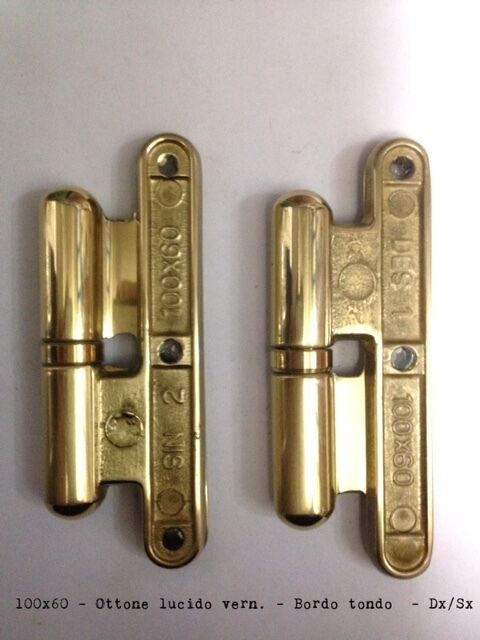 Cerniera per porte legno MM.120x75 Destra Ottone Lucido Cerniera a bandiera Cerniera per porte legno MM.120x75 Destra Ottone Lucido Cerniera a bandiera