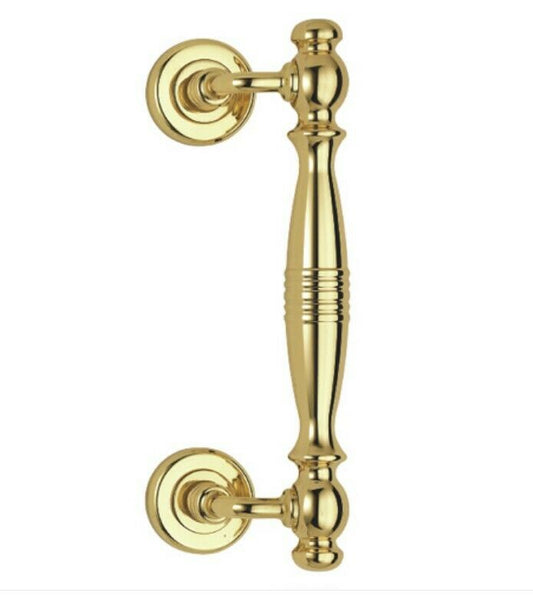 MANIGLIONE PER PORTA PORTONE MANIGLIA PORTO INTER. mm.200 OTTONE PVD DECENTRATO
