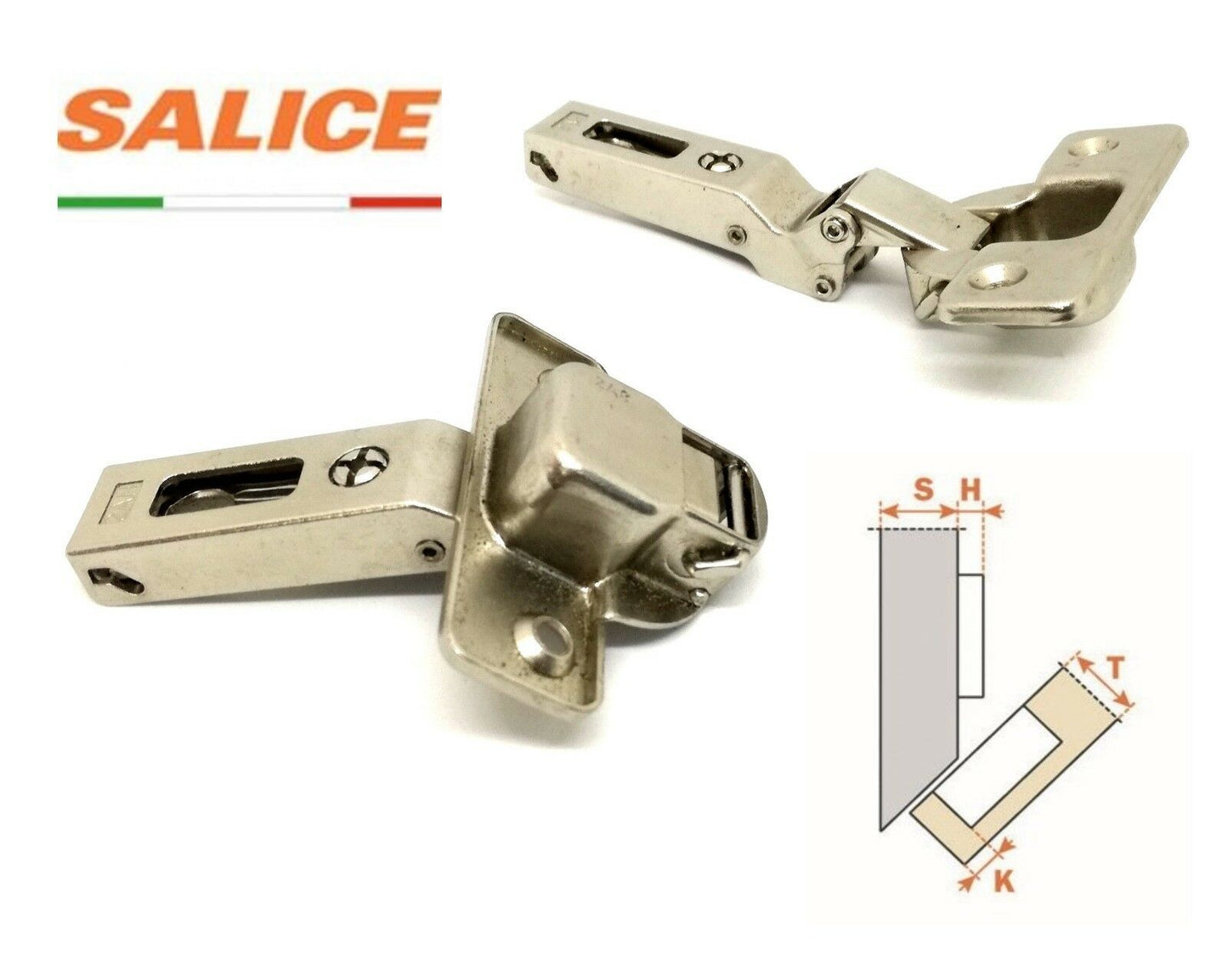CERNIERA SALICE B7H C2A7H99 ANGOLO NEGATIVO -45° CERNIERA MOBILE CUCINA ARMADIO