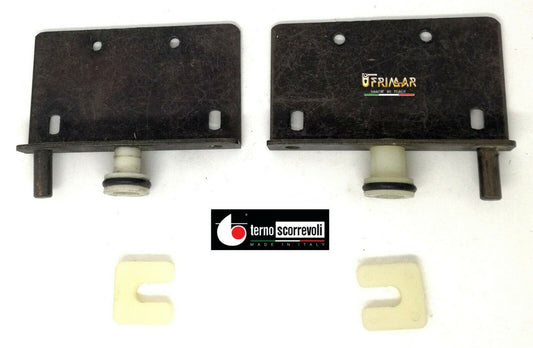 Kit per ante scorrevoli sovrapposte Terno 608 Guida superiore con fermo coppia