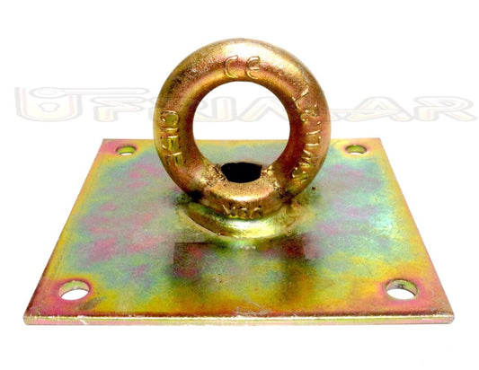 Piastra con anello per ancoraggio base mm.150x150 DIAM. interno Anello mm.40