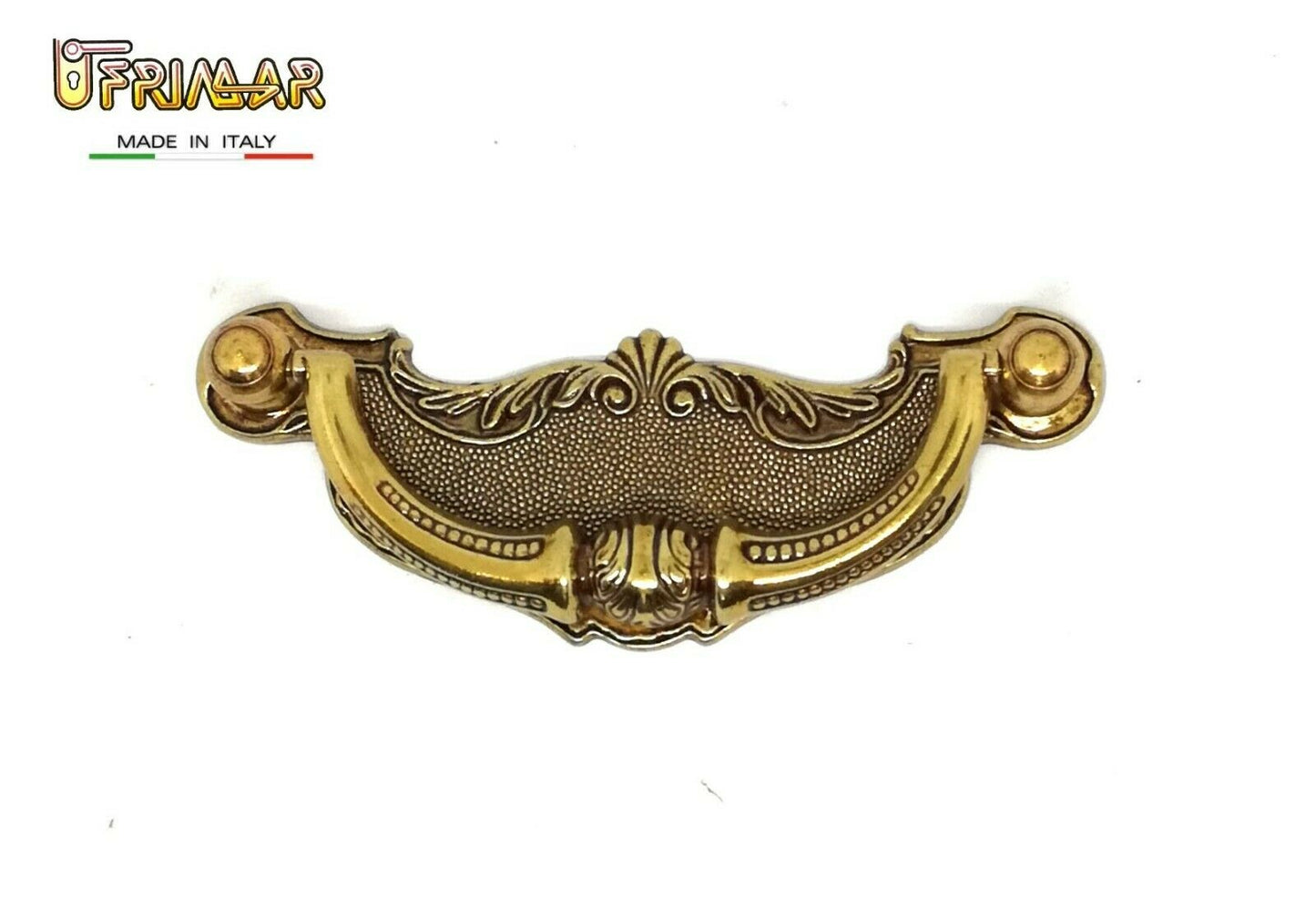 MANIGLIA PER MOBILI ANTICHI Interasse mm.64 ORO FRANCESE CLASSICA ditta GIUSTI