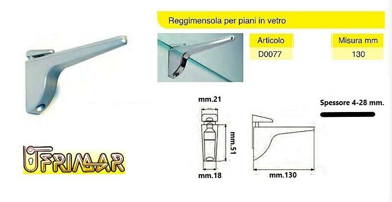 REGGIMENSOLA A MORSETTO per Spess.mm.4-28 IN ALLUMINIO CROMO SATINATO D007712