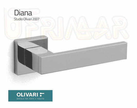 MANIGLIA OLIVARI DIANA M206RB8 BIOCROMO SATINATO CON ROSETTA Design ST.OLIVARI