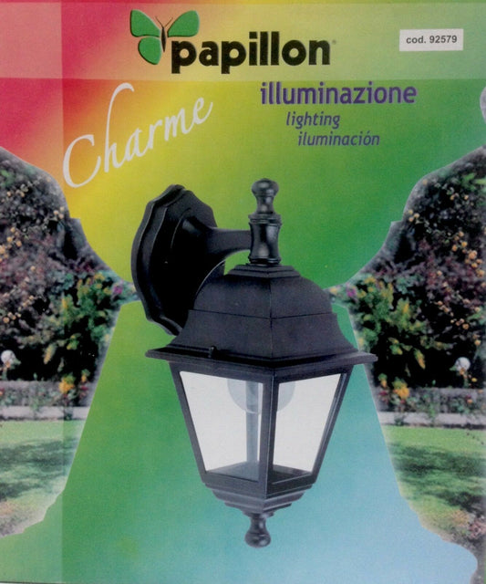 Lanterna da giardino CHARME BASSO Papillon  92579 colore Nero da esterno E27