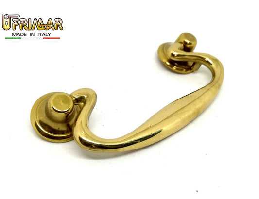 MANIGLIA PER MOBILI ANTICHI CLASSICI Interasse mm.75 OTTONE LUCIDO ditta BESANA