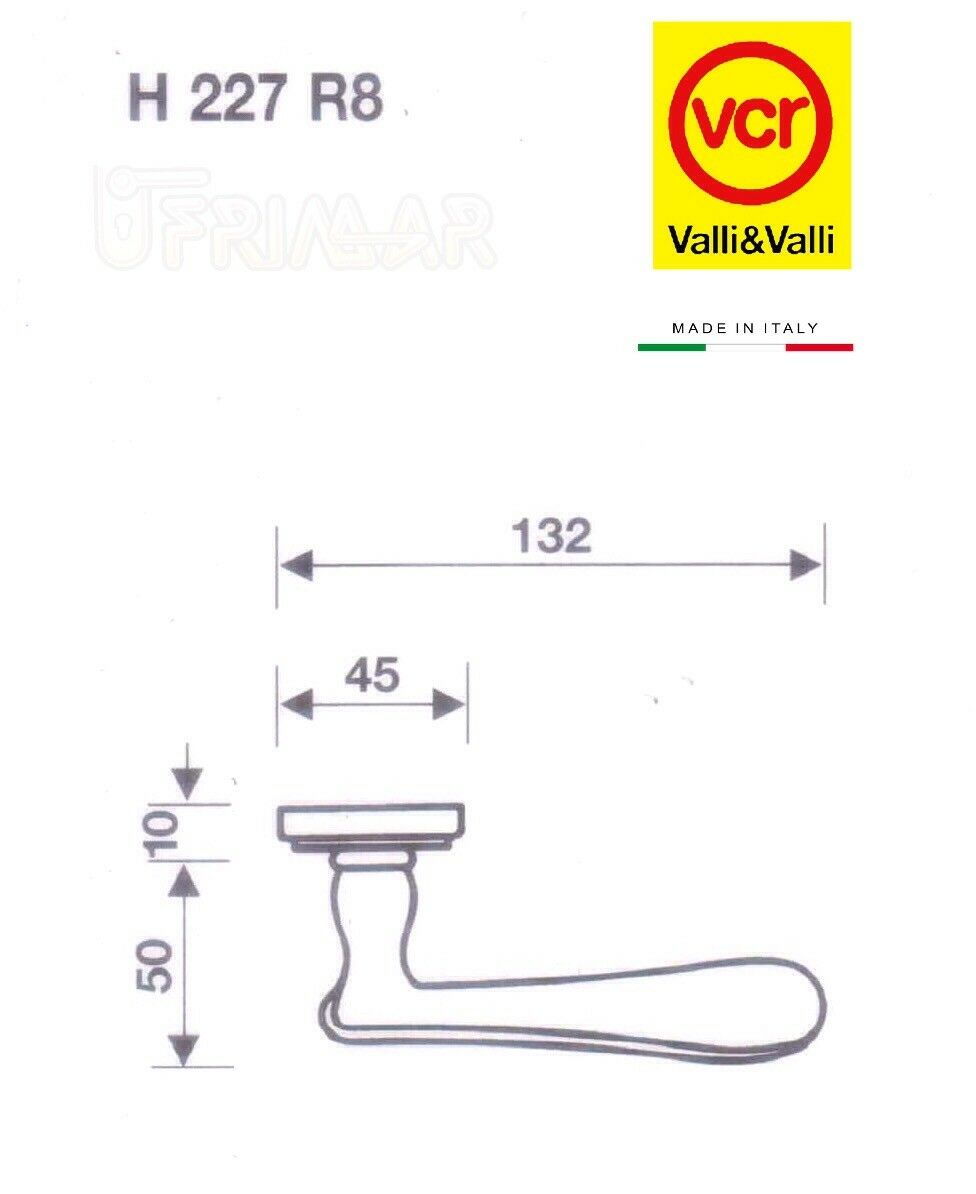 Maniglia Valli e Valli Rigel H227 R8 Orolux Valli & Colmbo VCR per porta legno