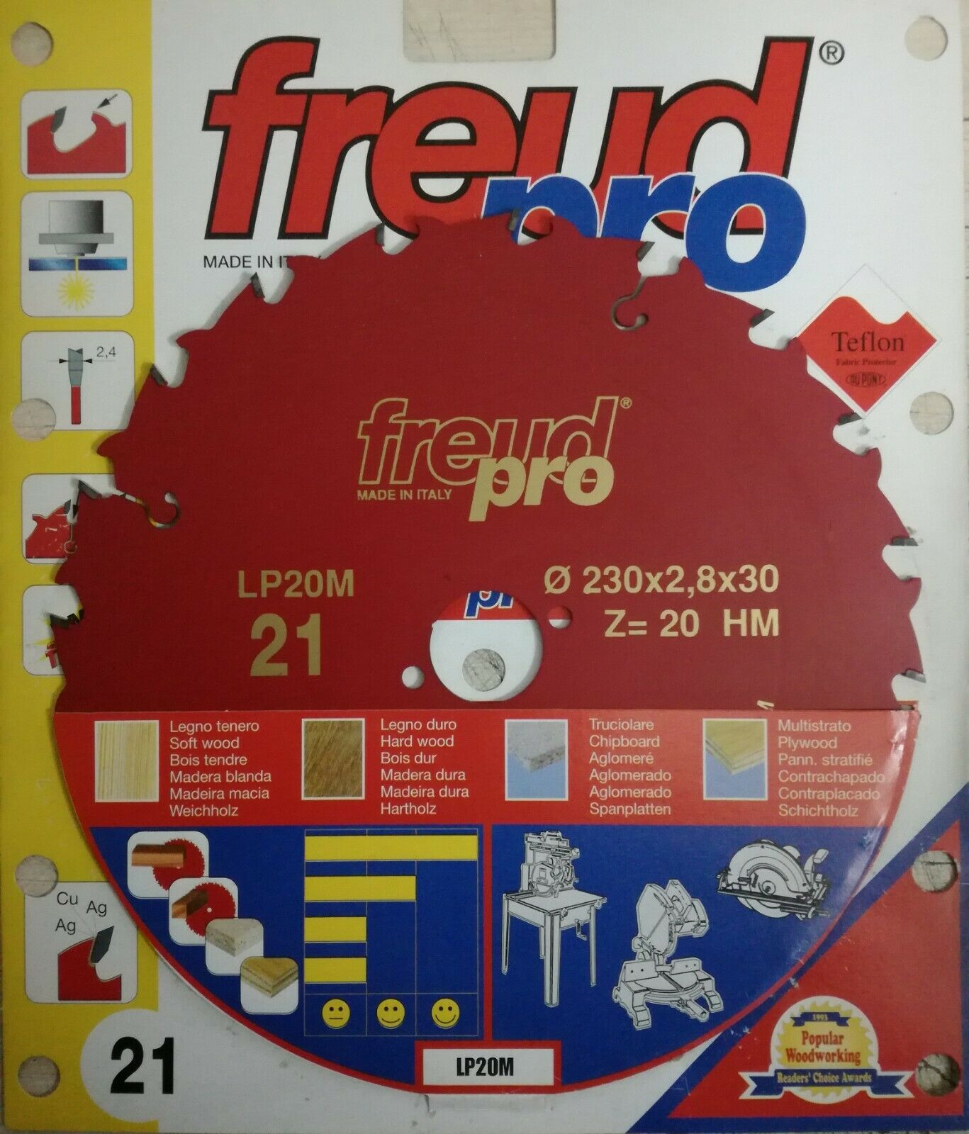 DISCO PER LEGNO FREUD d.230 FORO 30 denti 20 LAMA PER TRONCATRICE SEGA CIRCOLARE