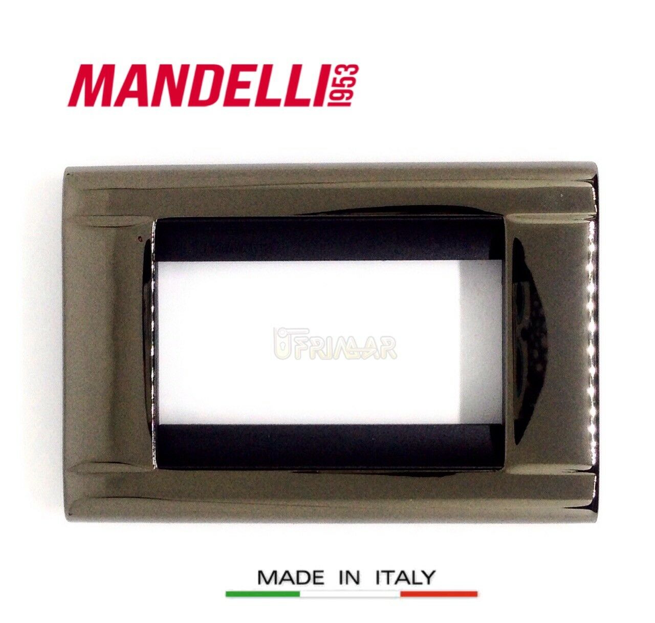 Coprinterruttore Placca Mandelli art.131 nero Mercurio 3 posti Living Bticino