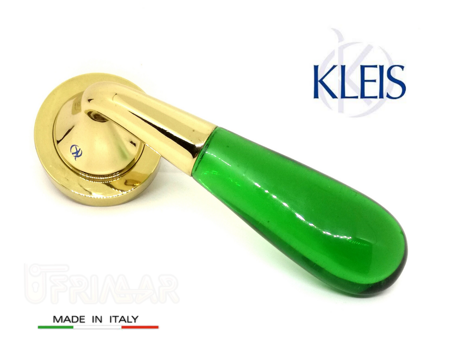 Maniglia KLEIS GEMMA art. 0021001 Ottone + Vetro verde maniglie per porte porte