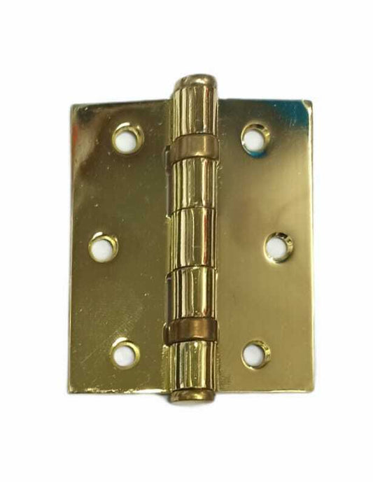 CERNIERA PER PORTA CON CUSCINETTI 3,5x3" mm.89x75 PLACCATA DORATO LUCIDO