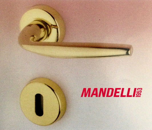 MANIGLIA PER PORTA MANDELLI serie S50 art.S51 ORO LUCIDO per porte interne