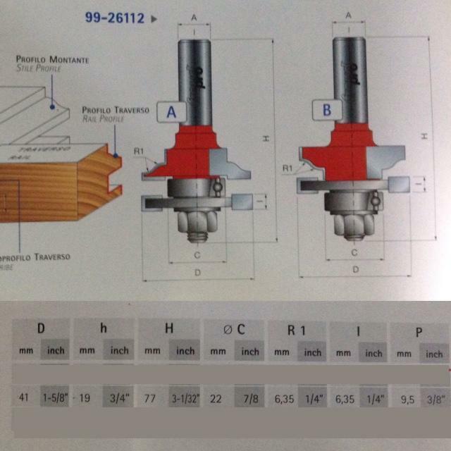 COPPIA FRESE FREUD PRO HM 99-26112 PER INTAGLI PROFILO E CONTROPROFILO