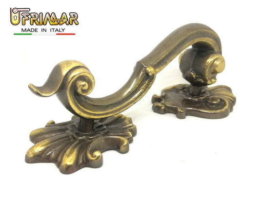 MANIGLIONE PER PORTA PORTONE MANIGLIA CLASSICA L. mm.215 OTTONE BRONZATO