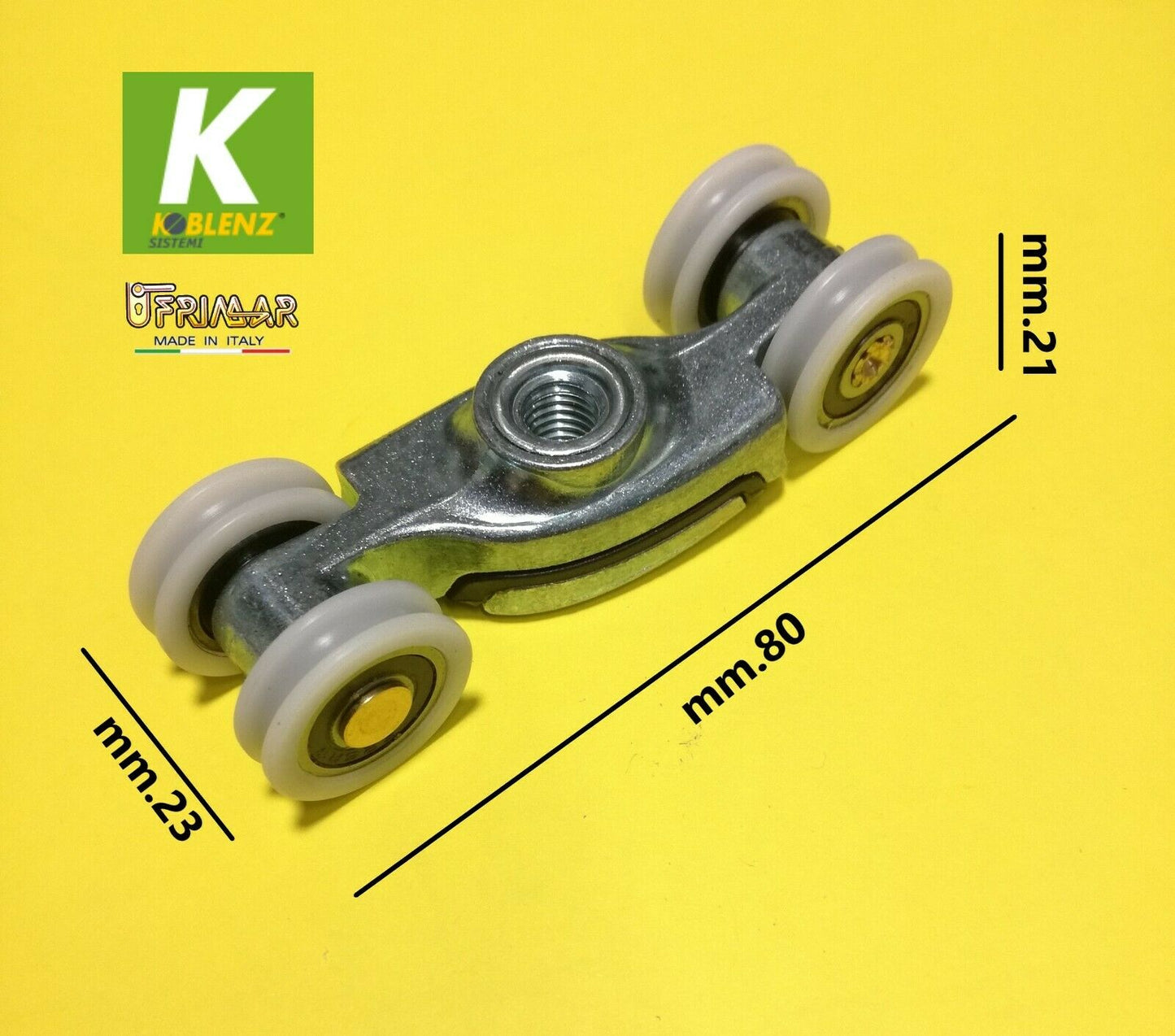 Scorrevole Koblenz serie 0500 portata kg.80/120 scorrevole con staffa e fermo