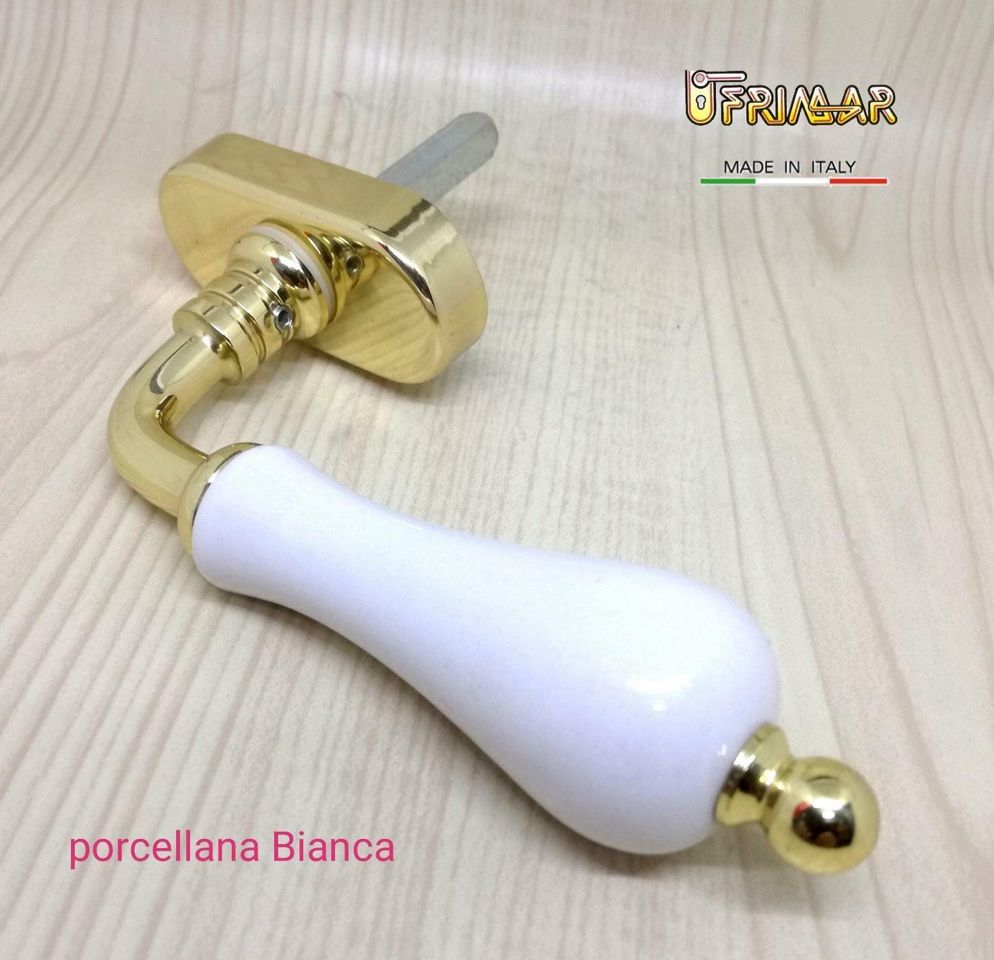 Cremonese ceramica DK martellina finestra porcellana bianca e ottone Lucido FINA