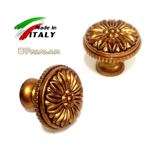 POMOLO PER MOBILI E ANTE OTTONE ANTICO STILE CLASSICO D.mm.35 OMP ART.130