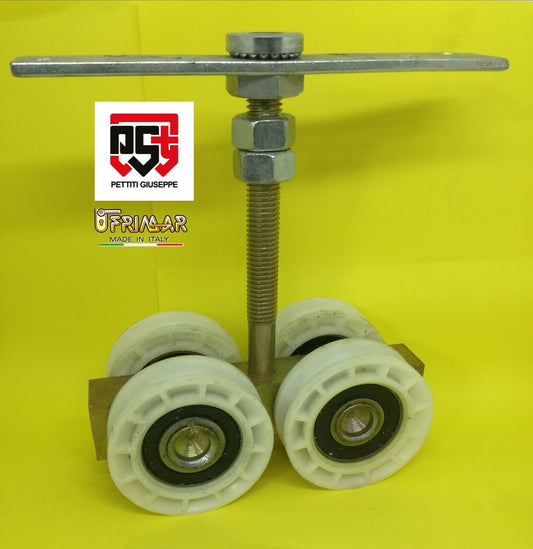 SCORREVOLE PETTITI PORTATA KG.600 CARRELLO FISSO CENTRALE 4 RUOTE NYLON 4S600