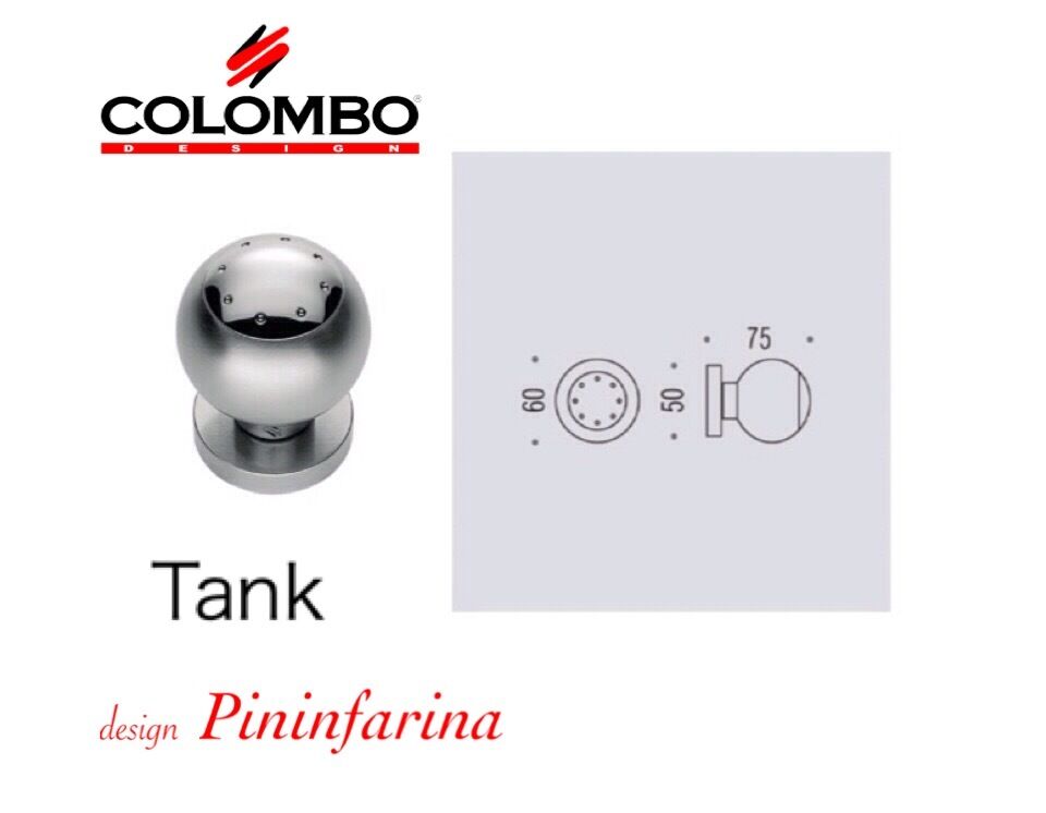Pomolo porta Colombo Design TANK PF25 fisso Oro Satinato + Lucido d. PININFARINA