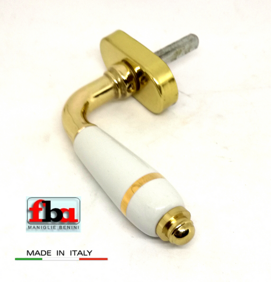 Cremonese ceramica DK finestra porcellana bianca F. Oro Ottone lucido FBA LICIA