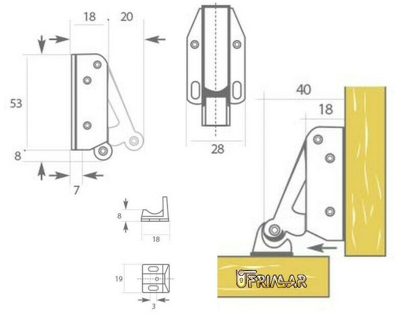 CHIUSURA A SCATTO PER MOBILI QUICK 180 FZ SPINGI APRI BLOCCA ANTINE 1166035