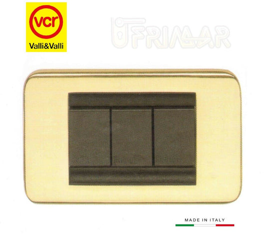 Coprinterruttori Valli e Valli F144 3 posti Ottone Lucido Valli & Colombo Living