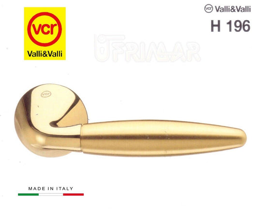 Maniglia Valli & Valli Ulisse H196 R8 Ottone Lucido + Sat maniglia per porta VCR