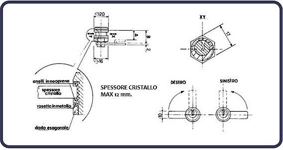 SERRATURA PC CILINDRETTO A LEVETTA  D.mm.16 SPESS. MAX mm.12 x CASSETTE POSTALI