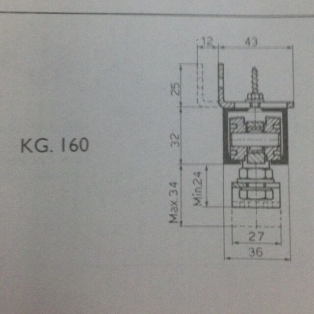 SCORREVOLI IN KIT PORTATA KG.160 STAFFA NORMALE " TERNO "  PER PORTA SCORREVOLE