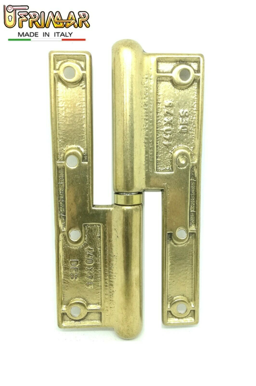 CERNIERA POMELLA IN OTTONE 140x75 CERNIERA PER PORTA IN LEGNO DESTRA  PIANA