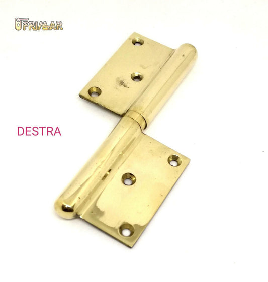 Cerniera per porte legno MM.120x75 Destra Ottone Lucido Cerniera a bandiera